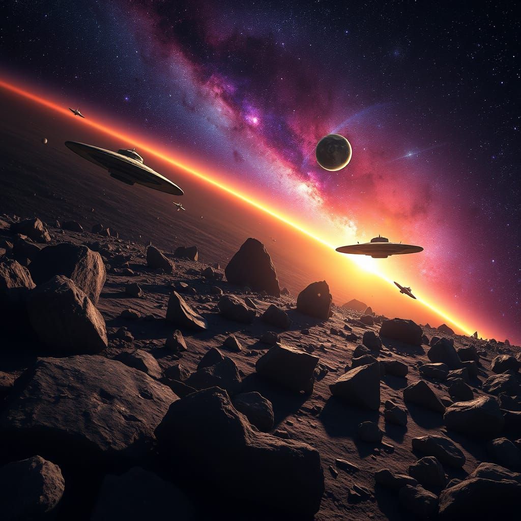 Derelict Star Ships and Flying Saucers in the Asteroid Belt