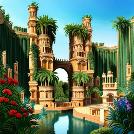 Hanging Gardens of Babylon: AI Recreation