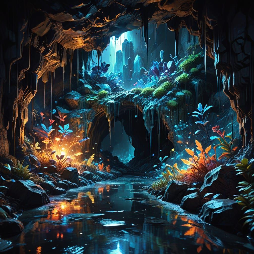 Crystal Cave of Ethereal Wonders in Hyperrealistic Style
