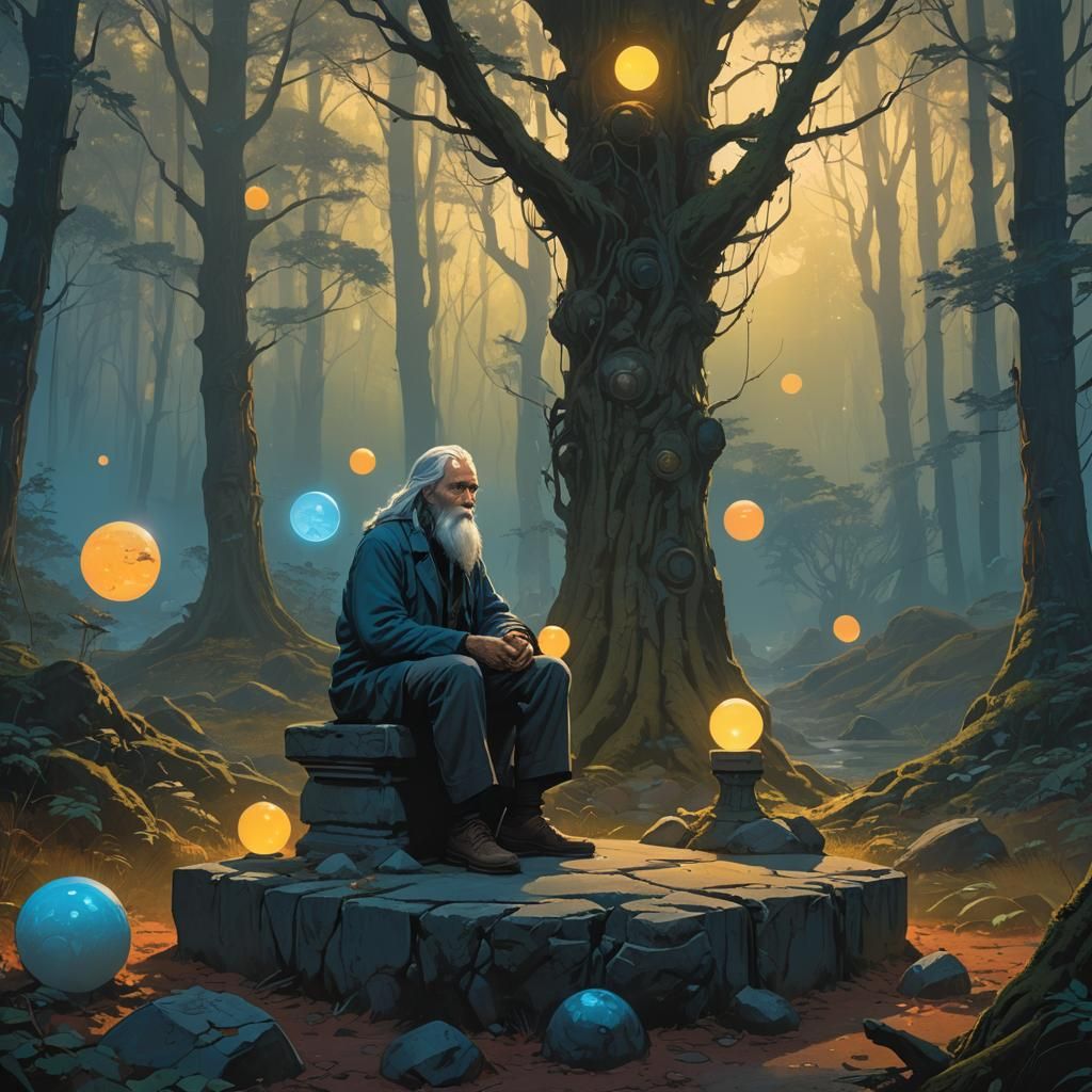 Mystical Forest: Lonely Man in Fantasy Realism