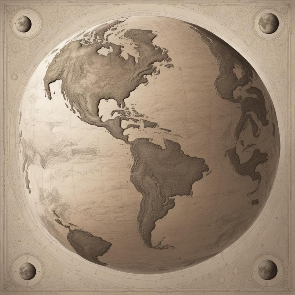 Earth and Moon from Space, 14th Century Style