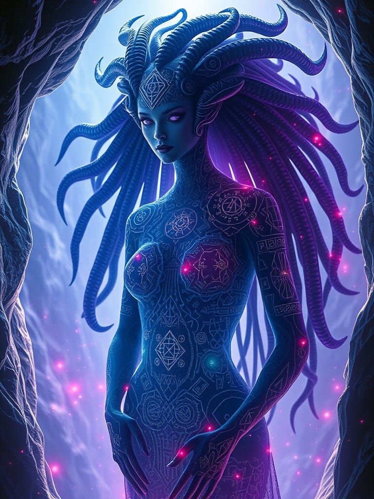 Ethereal Alien Hive Queen Transcending Mortal Realms