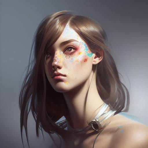 Girli Portrait in Hyperdetailed Digital Art Style