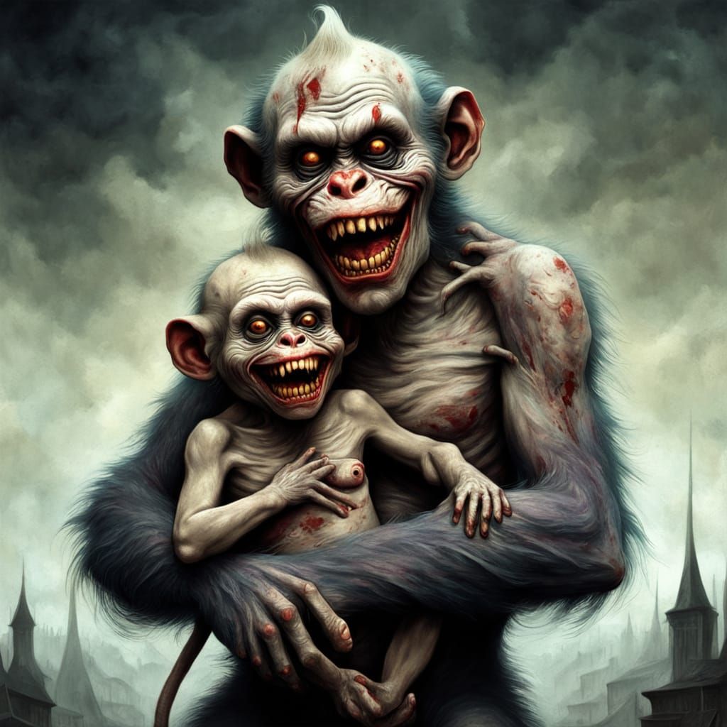 Grotesque Hyperrealistic Zombie Trump Horror