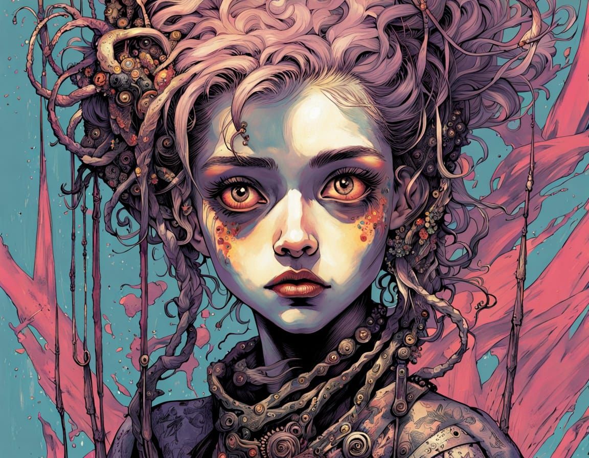 Punk Carnival in Abstract Expressionist Style