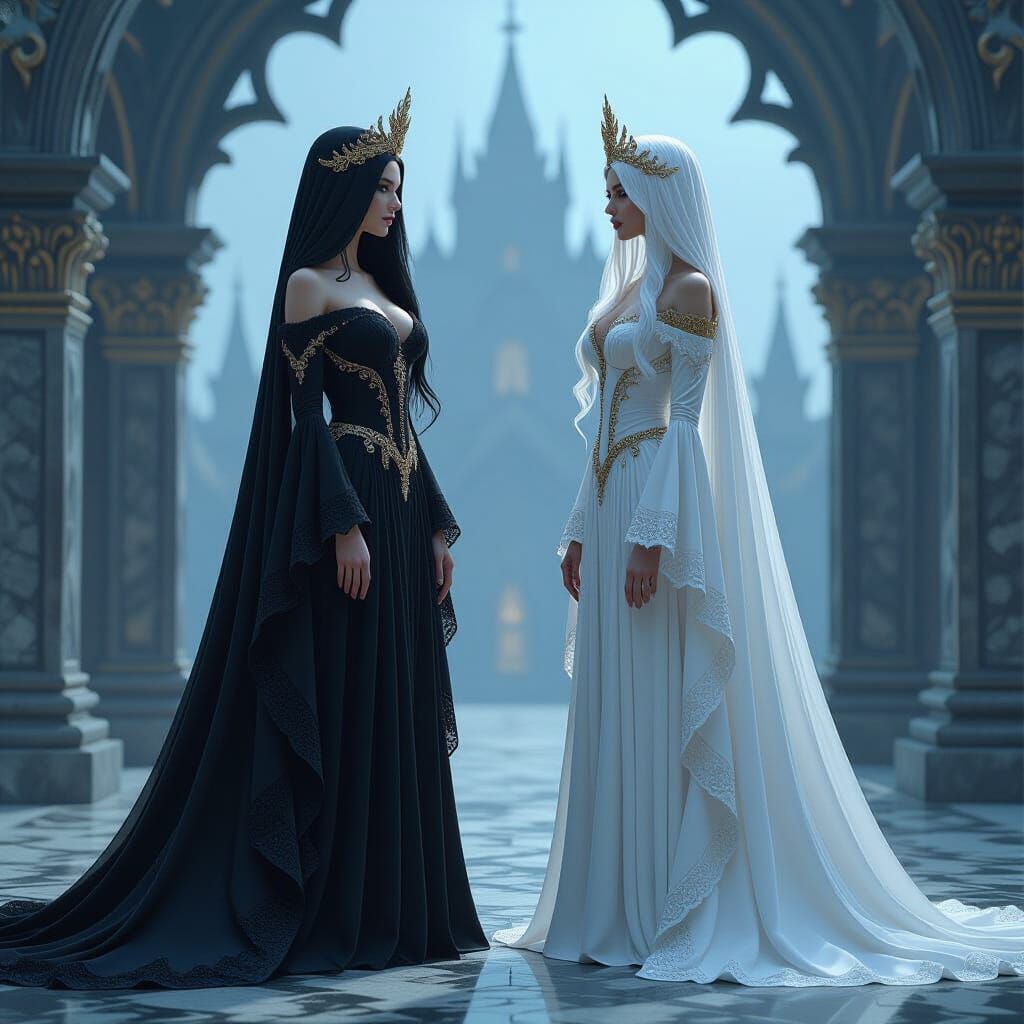 Gothic Goddesses in Ethereal Lighting