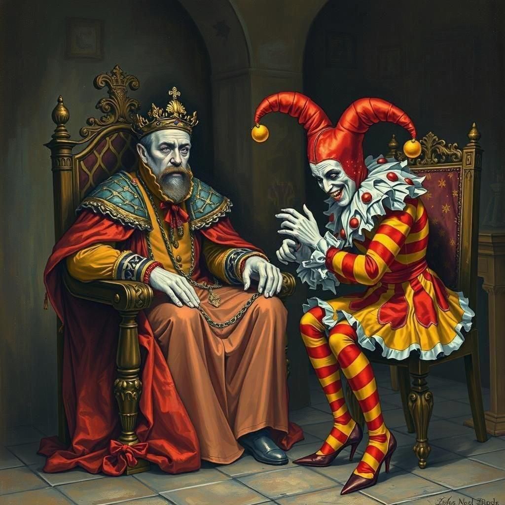 Gloomy Tudor King in Surreal Palace