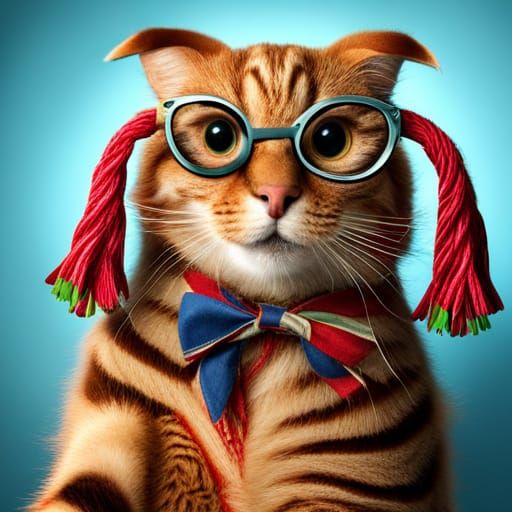 Really funny picture of a lovable, and cool Hippy looking cat showing his eagerness to go back to school with books and ...