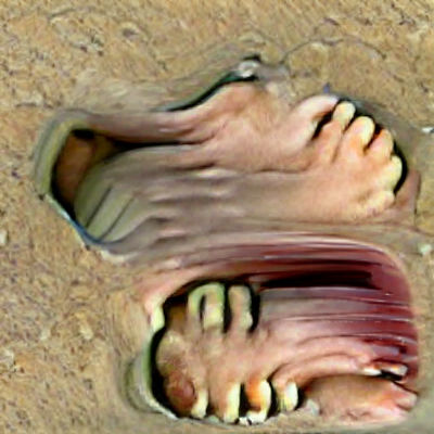 Surreal Foot with Screaming Face