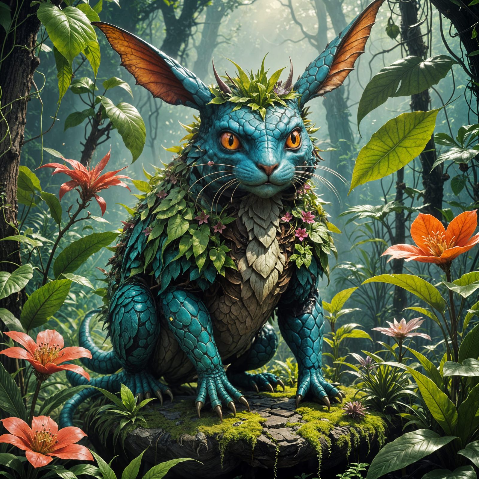 Bizarre Creatures and Magical Plants Vintage Movie Poster