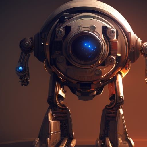 Robot Astronaut Dances in Hyperrealistic Sci-Fi Outer Space