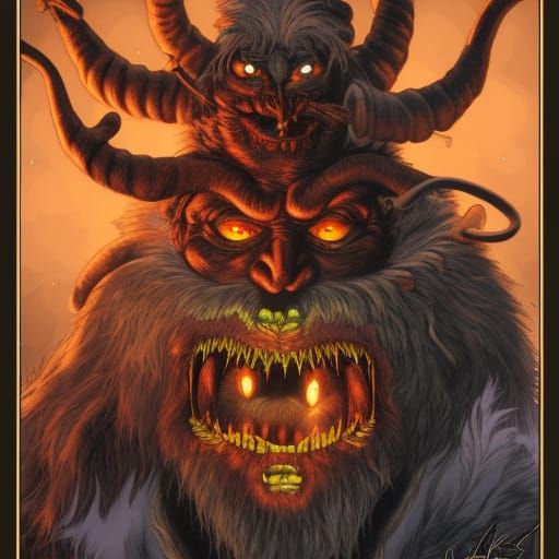 Krampus Beholder Demon in Comic Book Art