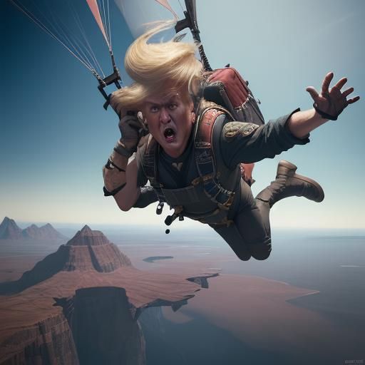 Man Jumps From Plane: Detailed Matte Painting
