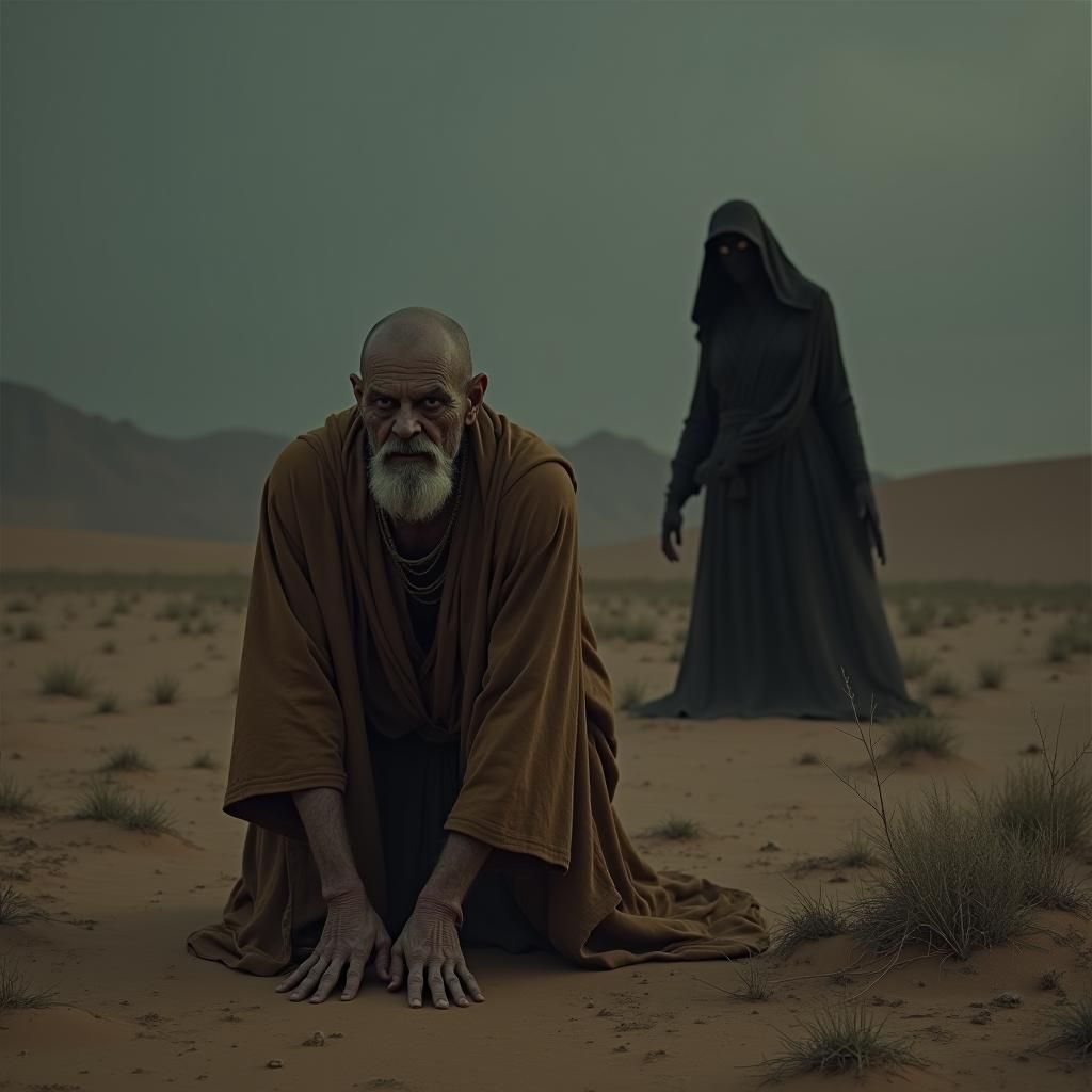 Desert Twilight: A Dark Fantasy Scene