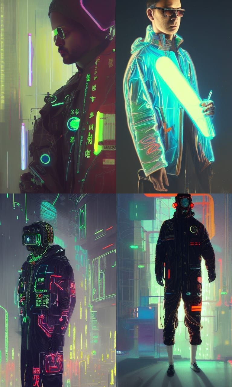 Cyberpunk Portrait: Neon Operator with Chinese Ornaments
