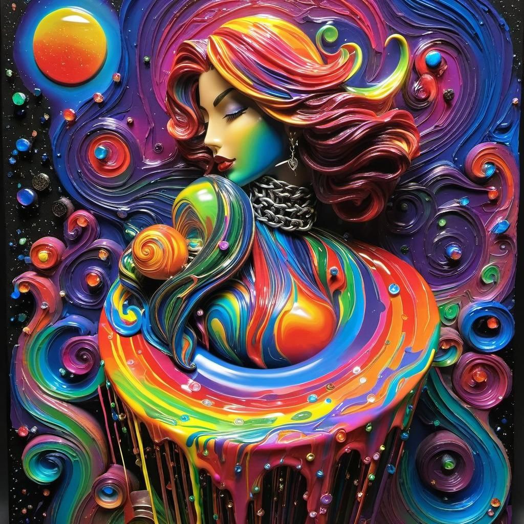 Chained Ecstasy: Late Night Mixed Media Art