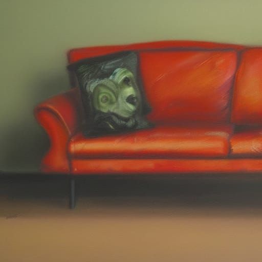 Sofa: Oil Painting by James Gurney Style