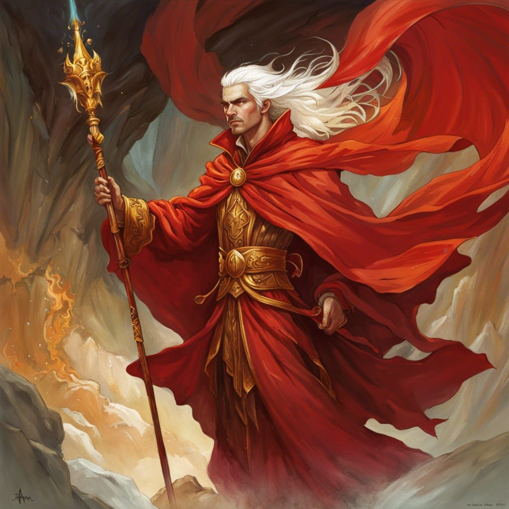 Golden Wizard Portrait in Fantasycore Style