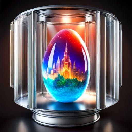 Extravagant Easter Egg in Cybernetic Fantasy Art