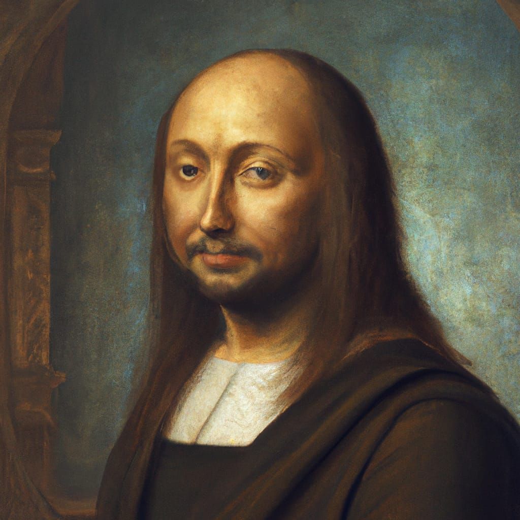 Da Vinci Portrait in Renaissance Style Oil Painting