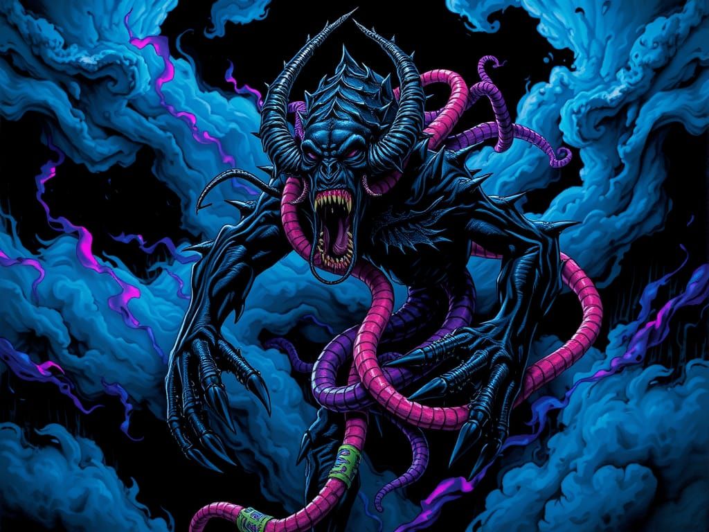 Menacing Dark Creature in Dreamscape Style