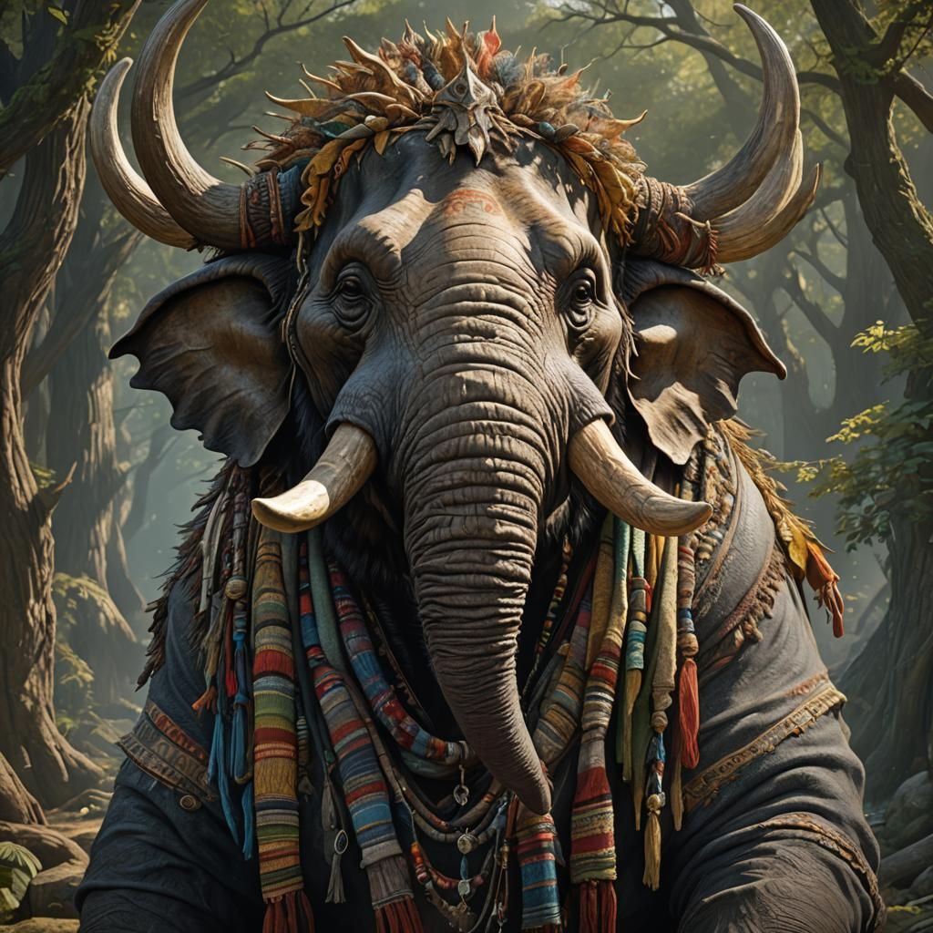 Grizzled Loxodon Mastodon Shaman
