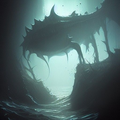 Sinister Monster of the Deep: Dark Fantasy Art