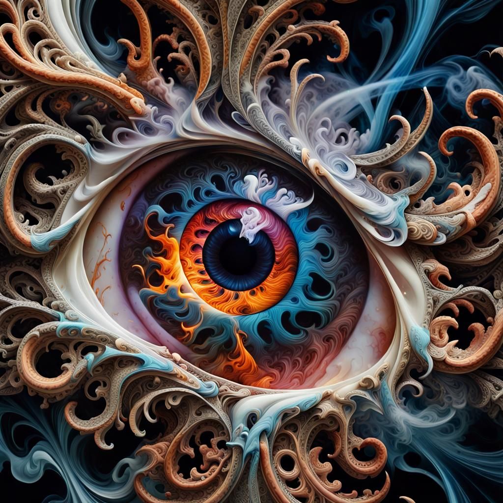 Filigree Devil's Eye with Marble and Smoke