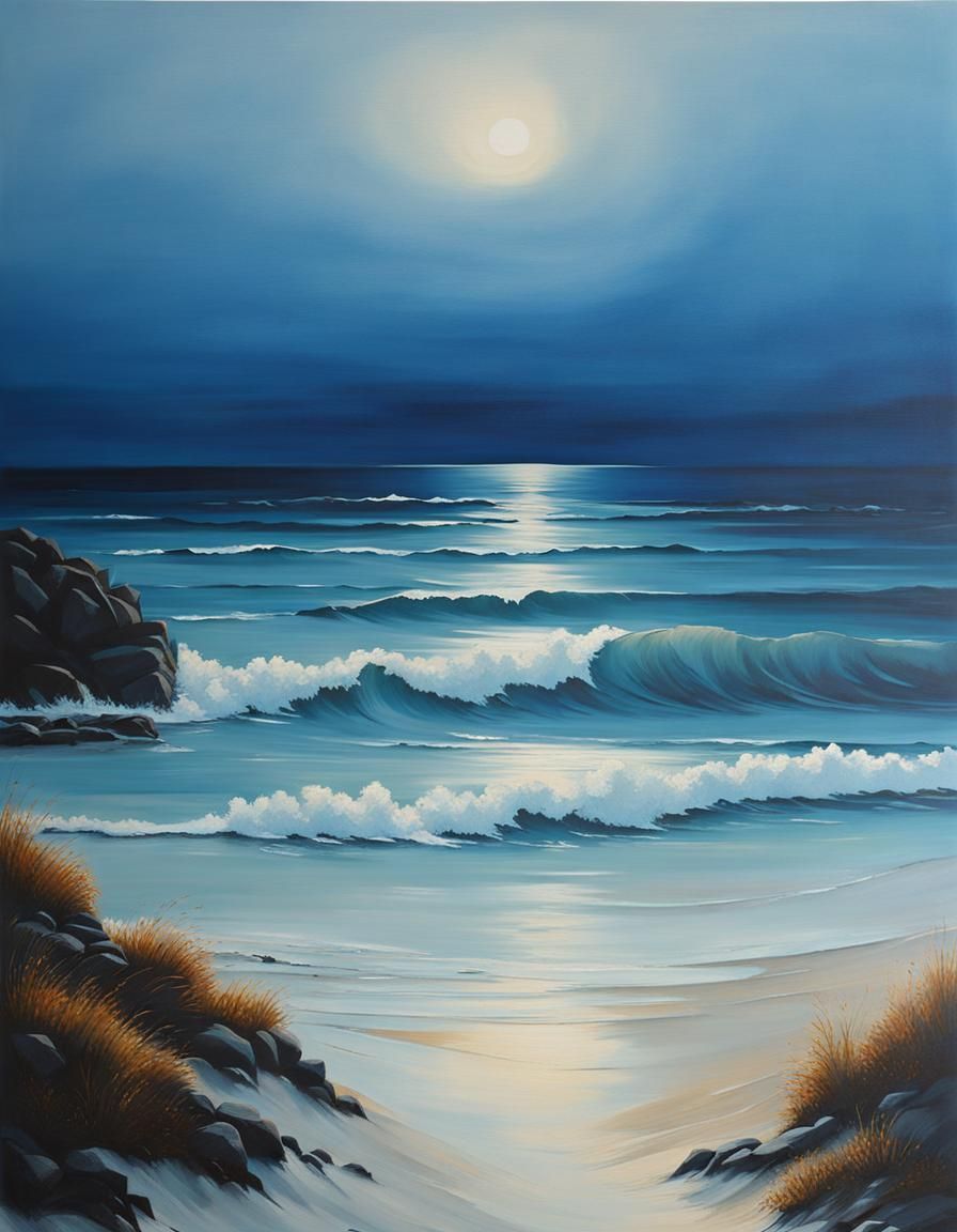 Subtle Seascape Masterpiece with Complementary Colors