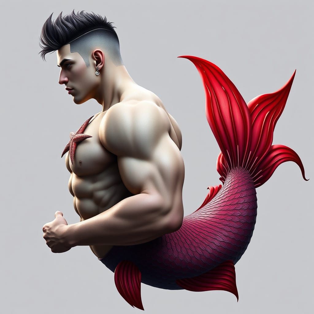 Strong Merman in Vibrant Colors
