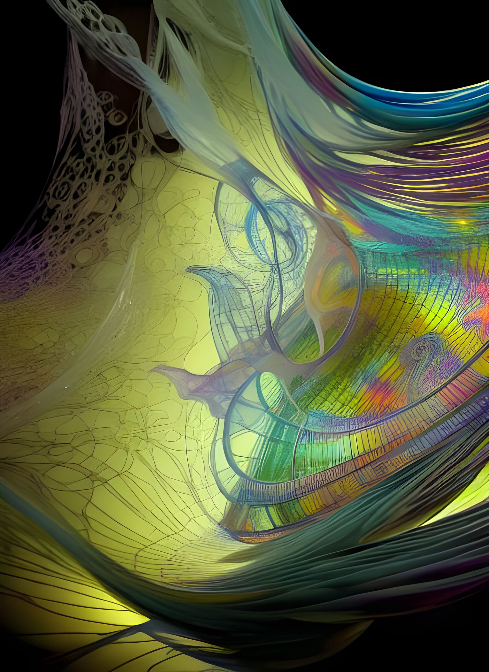 Psychedelic Translucency in Swirling Ecstasy