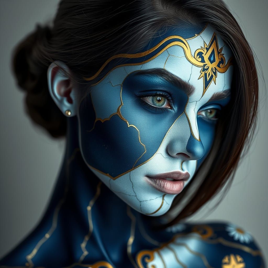 Exquisite Fabergé-Inspired Portrait in Hyperrealistic Body P...