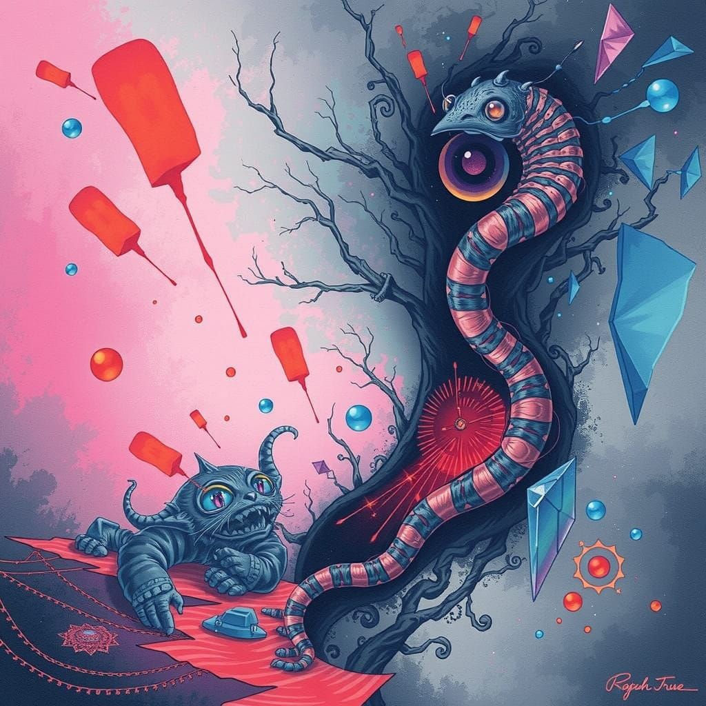 Psychedelic Alice in Wonderland Dreamscape