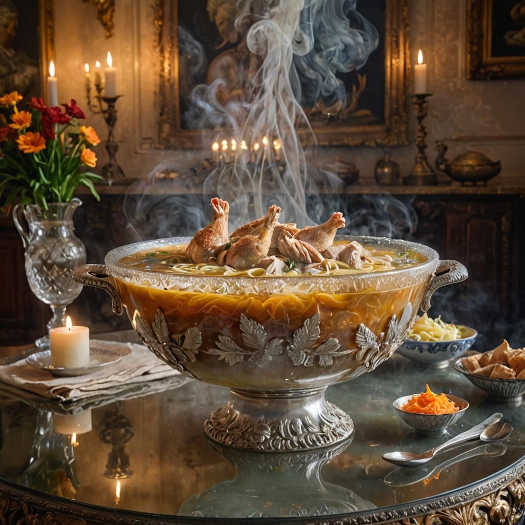 Luxurious Still Life: Chicken Noodle Soup