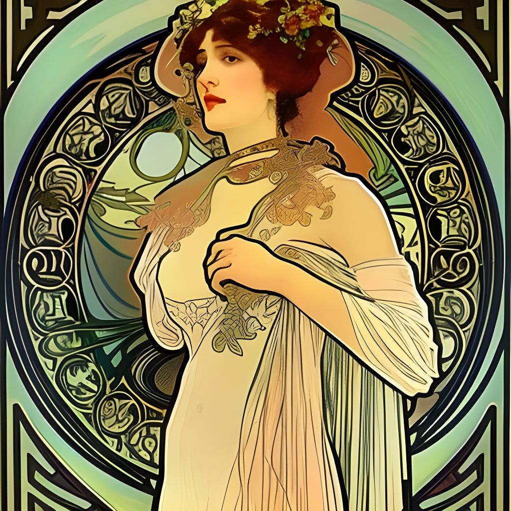 Art Nouveau Portrait of Sarah Bernhardt