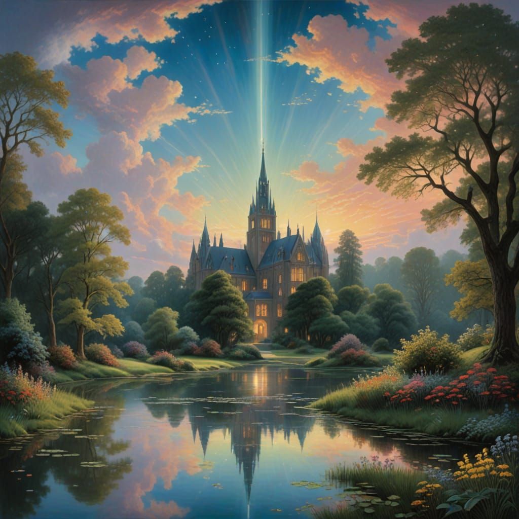 Elegant Futuristic Library on a Botanical Island