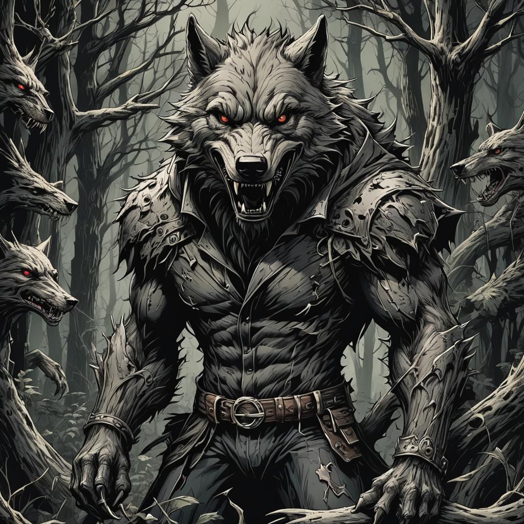 Big Bad Wolf in Comic Book Style