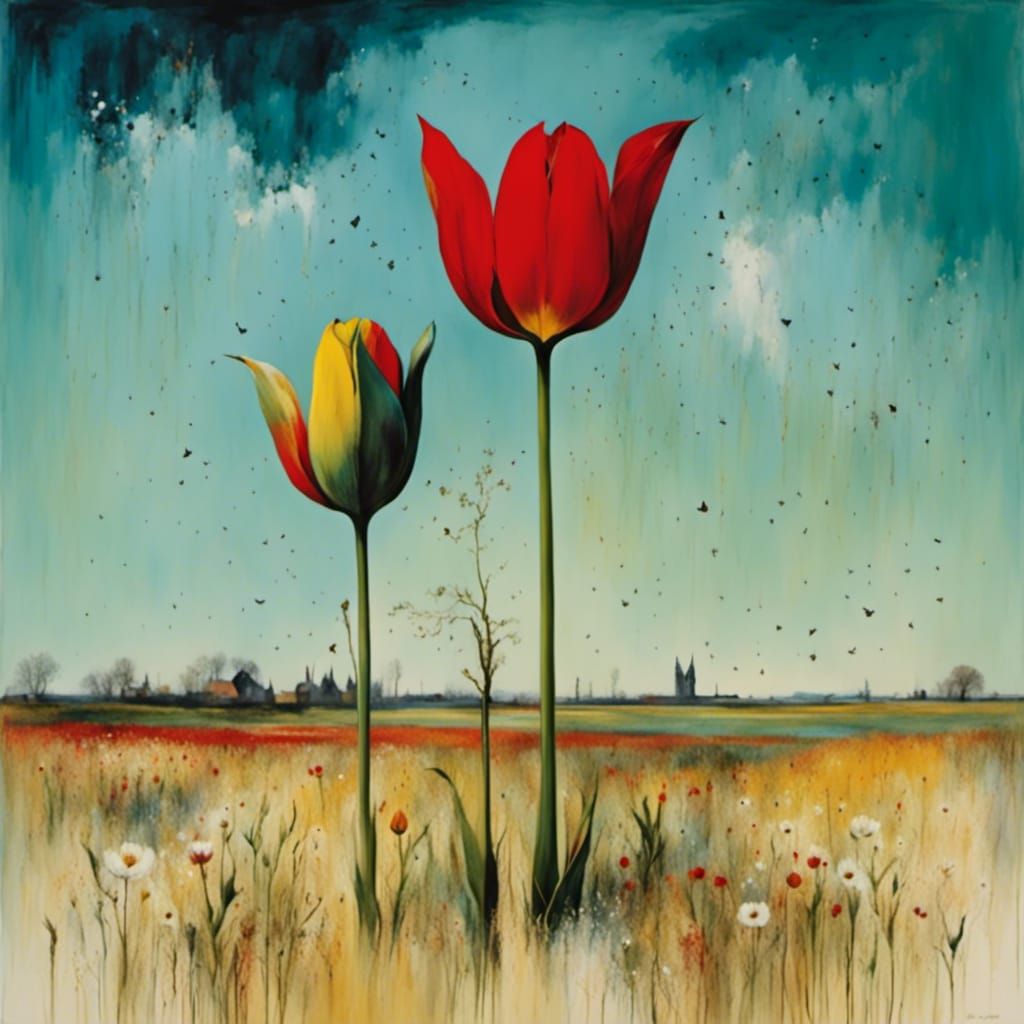 Surreal Tulip Inspired by Dada Art