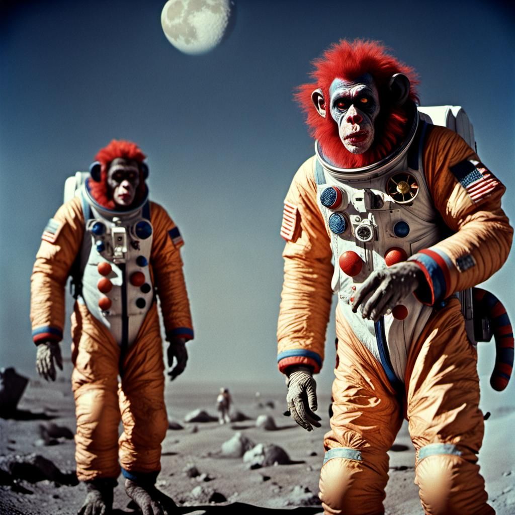 Zombie Monkey Clowns on the Moon Landing