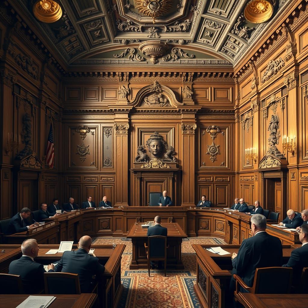 Ornate Courtroom in Classical Style