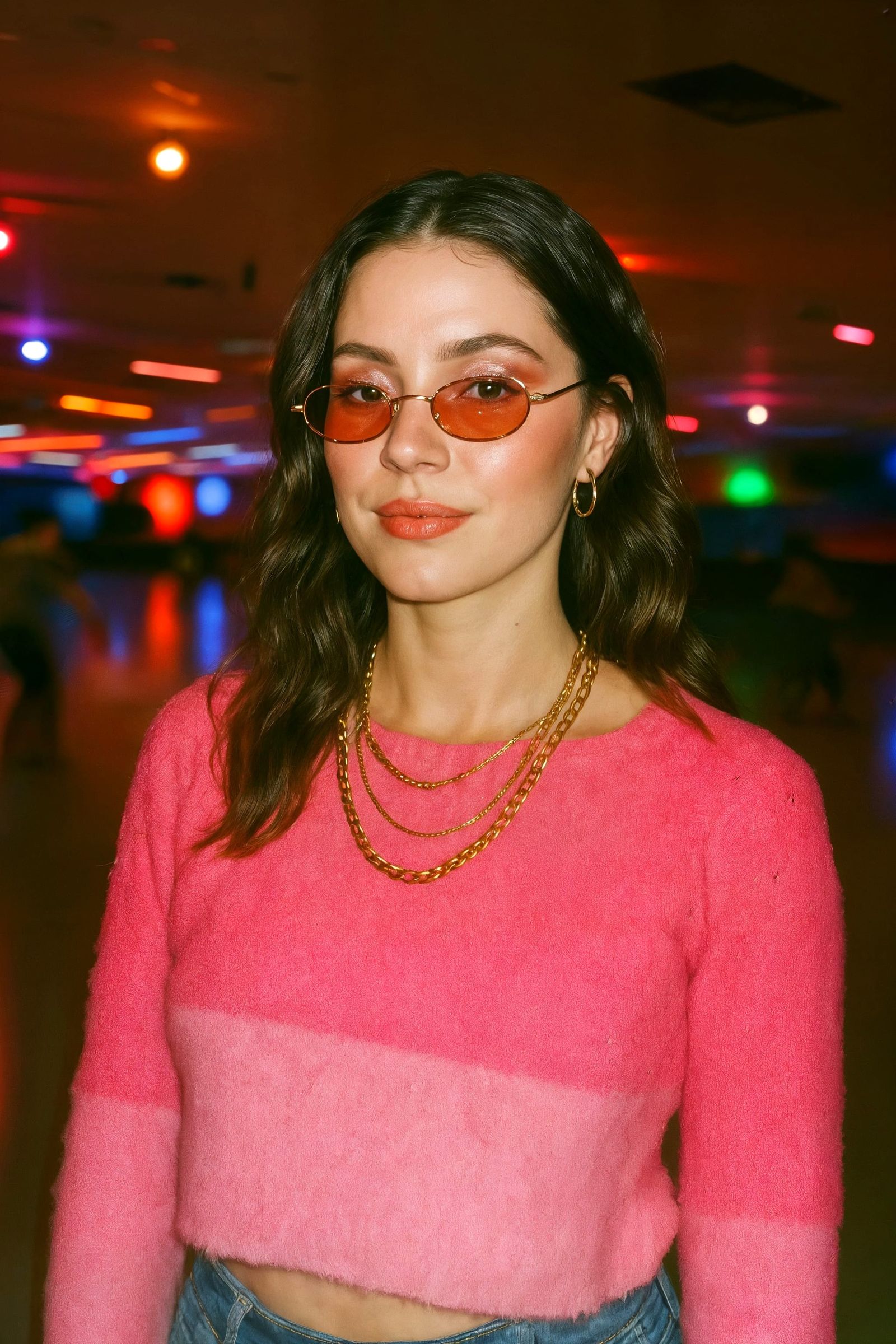 Y2K Roller Rink Portrait with Glam Makeup