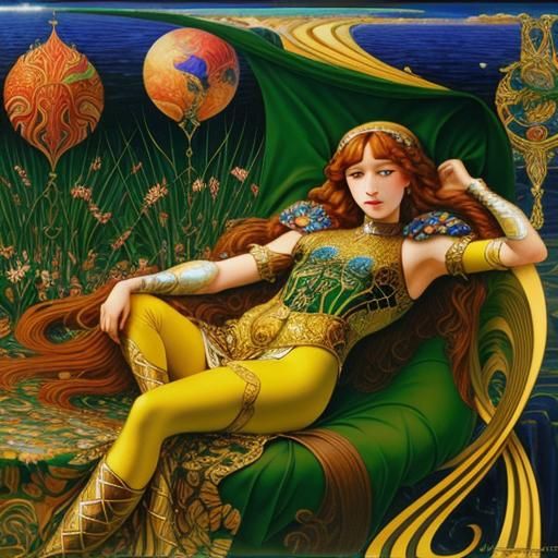 Art Nouveau Surrealism: A Photorealistic Abstract Artwork