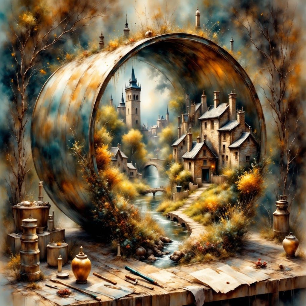 Miniature Fantasy World Inside a Tin Can