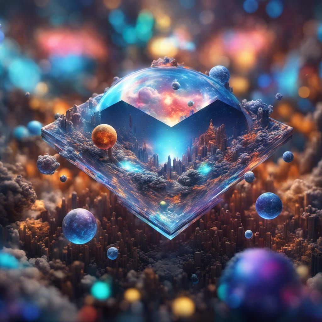 Galactic Theme in Colorful 4D Render