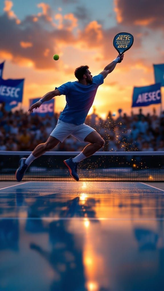 Spectacular PADEL Tournament Poster in 3D Metallic Blue and ...