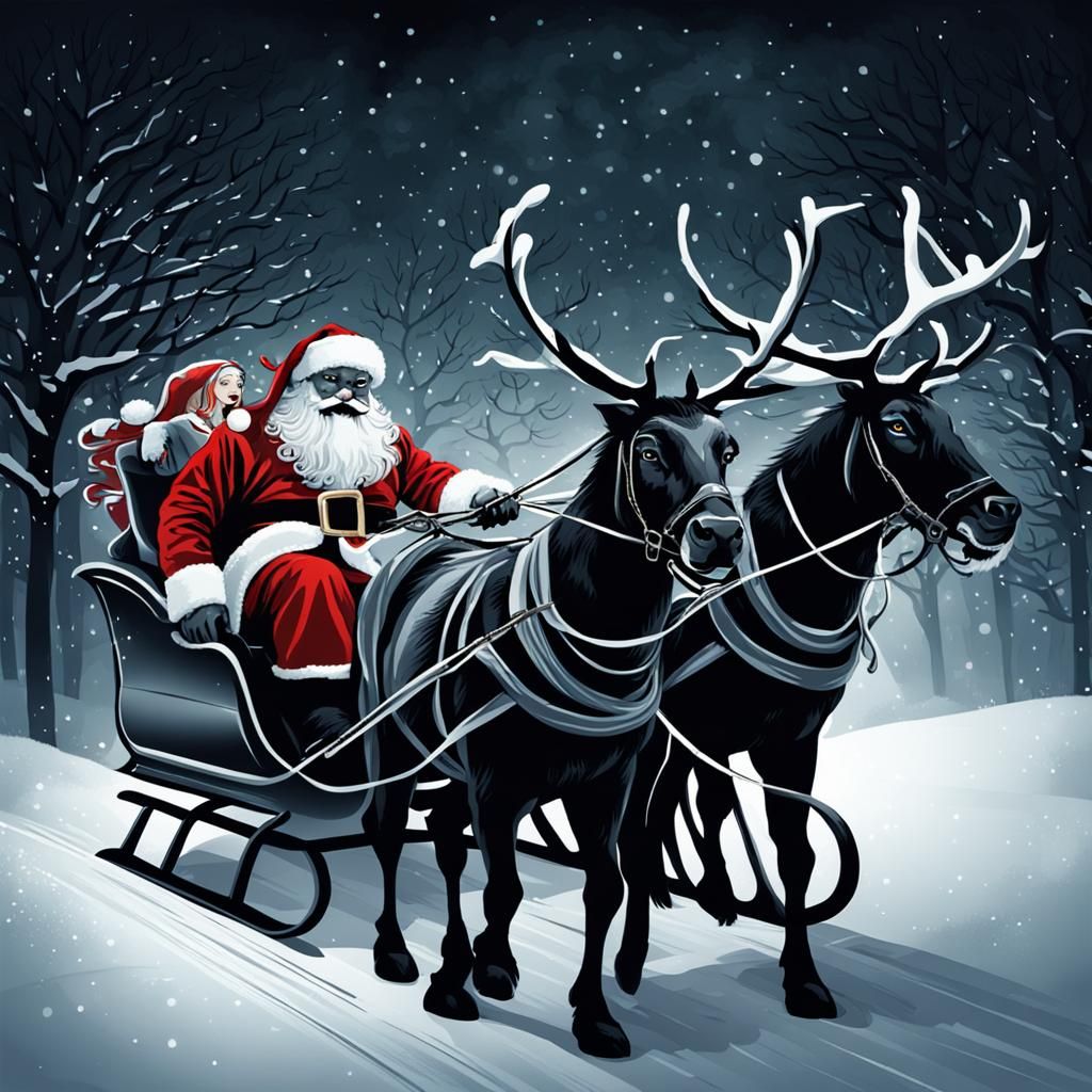 Creepy Santa Offers Sleigh Ride to Woman