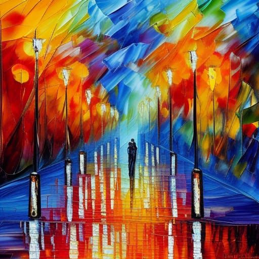 Disturbia: Neo-Impressionist Expressionist Oil Painting