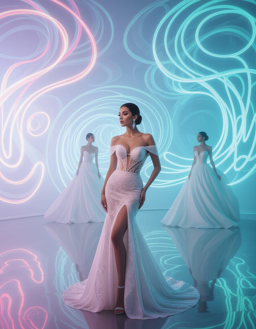 Elegant Woman in Ethereal Long Exposure Photo