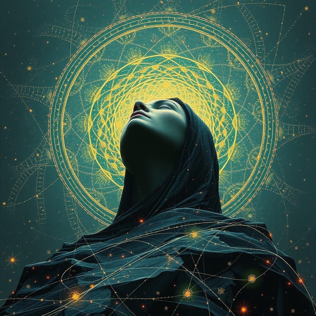 Surreal Landscape Inspired by Pointillism and Visionary Art