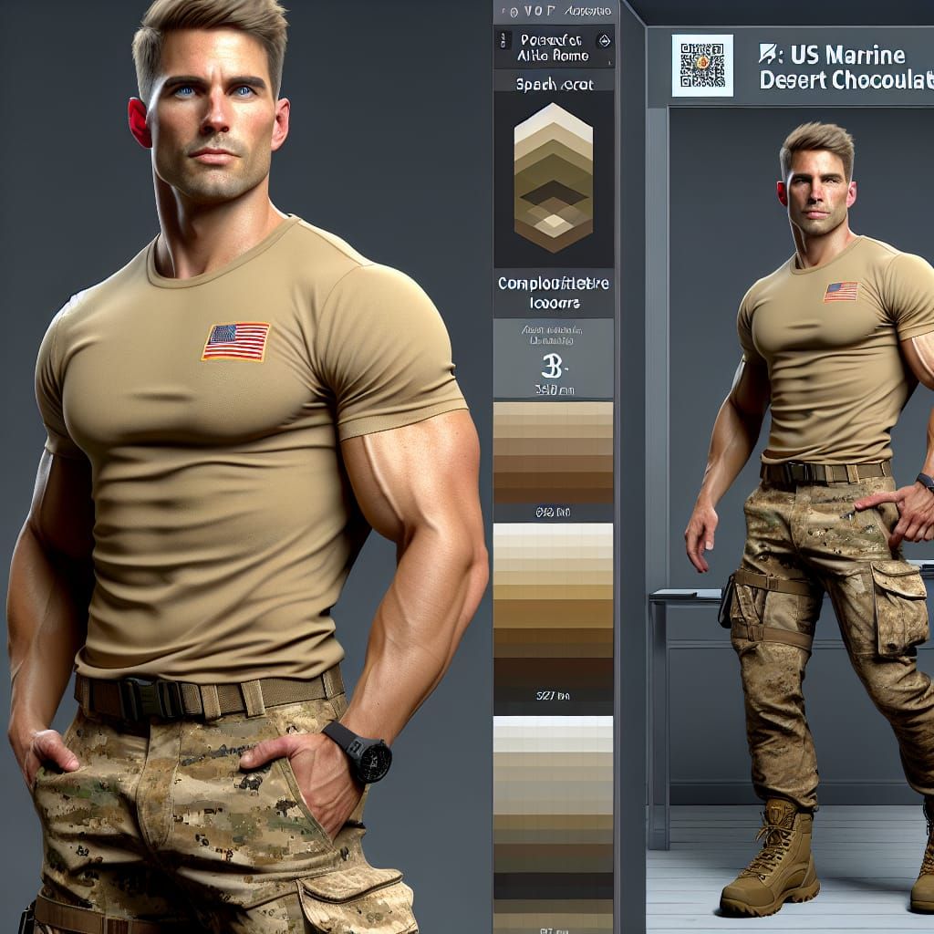 Man Sets Up Office in Desert Camo: Fantasy Concept Art